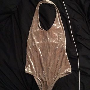 Gold velvet bodysuit